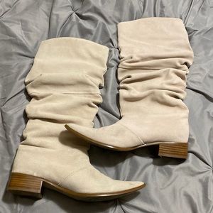 Suede cream cowgirl boots!
